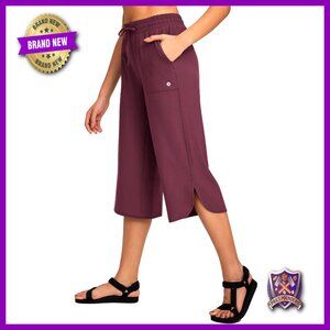 Plus Size Wide Leg Capri Pants UPF50+ Quick Dry Lightweight Sweatpants Hiking